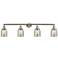 Bell 4 Light 43" Bath Light - Brushed Satin Nickel - Silver Mercury Sh