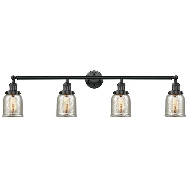 Image 1 Bell 4 Light 43" Bath Light - Matte Black - Silver Plated Mercury Shad