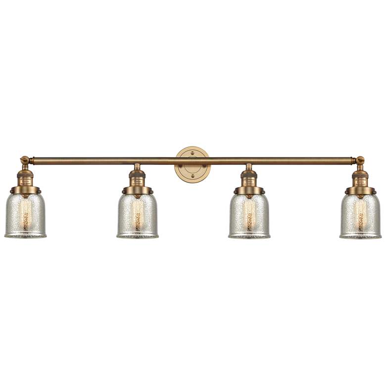 Image 1 Bell 4 Light 43" LED Bath Light - Brushed Brass - Silver Mercury Shade