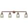 Bell 4 Light 43" LED Bath Light - Copper - Silver Mercury Shade