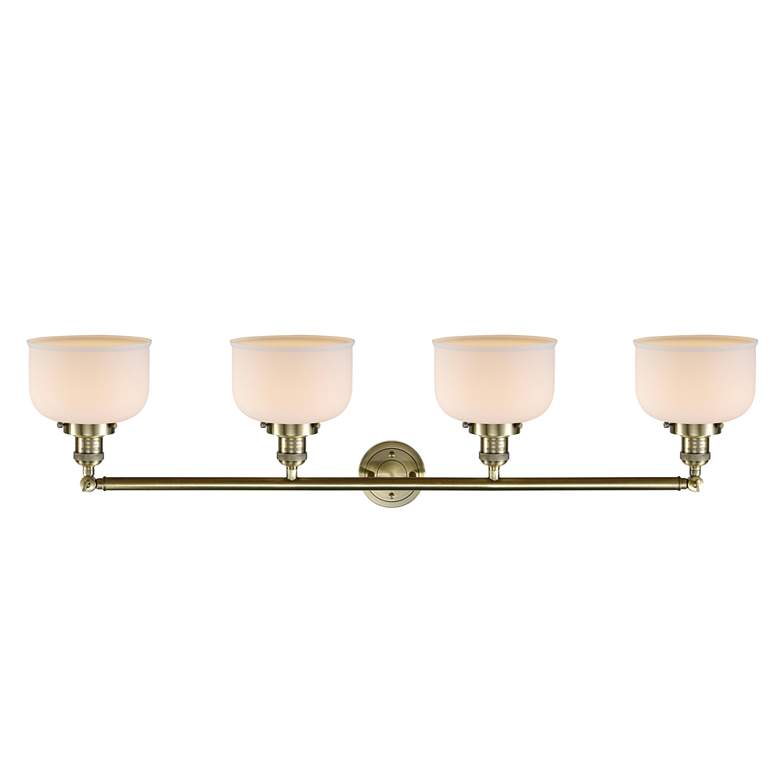 Image 2 Bell 4 Light 44" Bath Light - Antique Brass - Matte White Shade more views