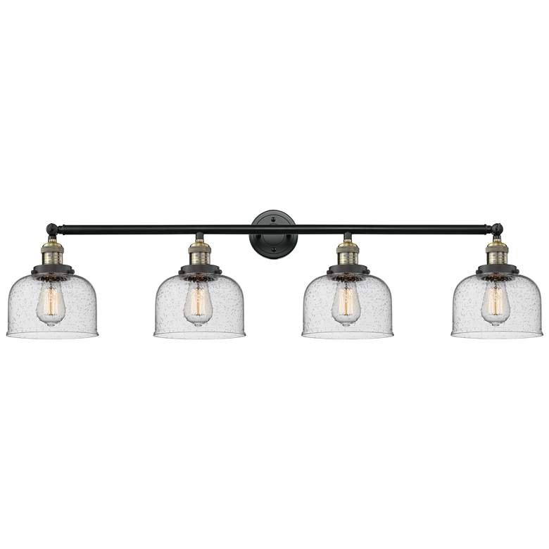 Image 1 Bell 4 Light 44" Bath Light - Black Antique Brass - Seedy Shade
