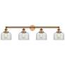 1_Bell 4 Light 44" Bath Light - Brushed Brass - Clear Shade