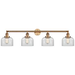 Bell 4 Light 44" Bath Light - Brushed Brass - Clear Shade