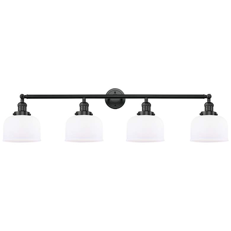 Image 1 Bell 4 Light 44" Bath Light - Matte Black - Matte White Shade
