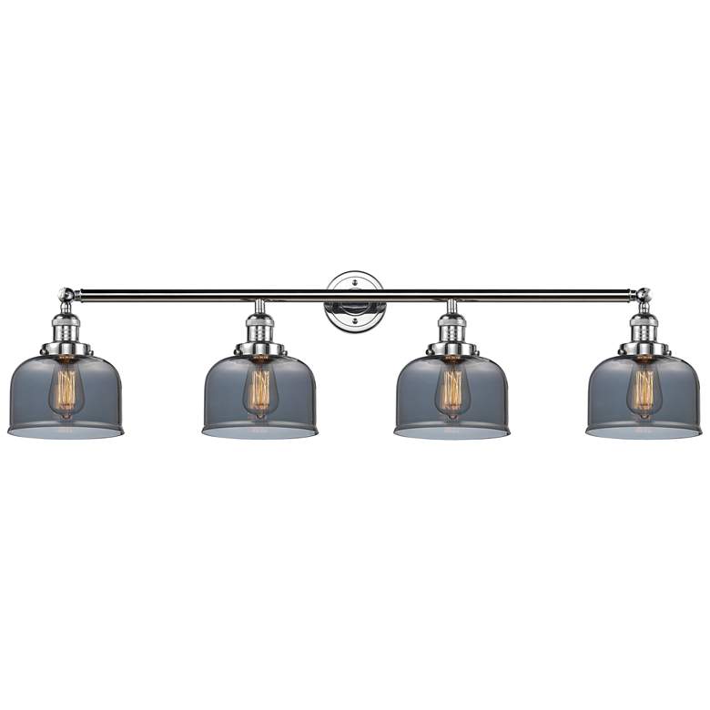 Image 1 Bell 4 Light 44" Bath Light - Polished Chrome - Plated Smoke Shade