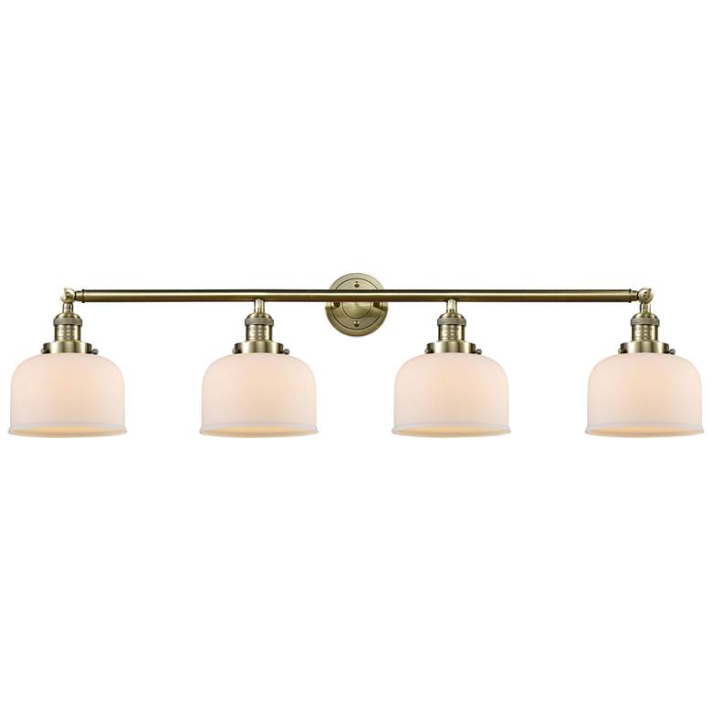 Image 1 Bell 4 Light 44" LED Bath Light - Antique Brass - Matte White Shade