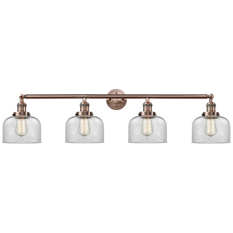 Image 1 Bell 4 Light 44" LED Bath Light - Antique Copper - Clear Shade