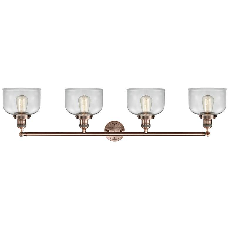 Image 3 Bell 4 Light 44" LED Bath Light - Antique Copper - Clear Shade more views