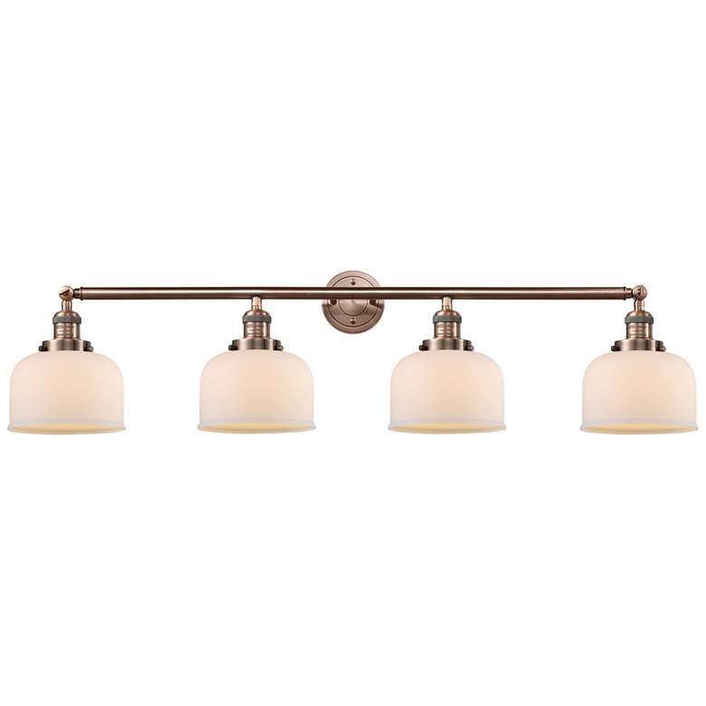 Image 1 Bell 4 Light 44" LED Bath Light - Antique Copper - Matte White Shade