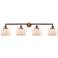 Bell 4 Light 44" LED Bath Light - Antique Copper - Matte White Shade