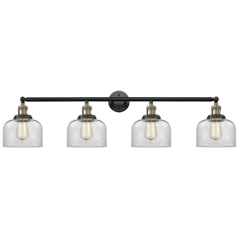Image 1 Bell 4 Light 44" LED Bath Light - Black Antique Brass - Clear Shade