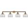 Bell 4 Light 44" LED Bath Light - Brushed Brass - Clear Shade