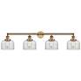 Bell 4 Light 44" LED Bath Light - Brushed Brass - Clear Shade