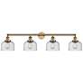 Bell 4 Light 44" LED Bath Light - Brushed Brass - Seedy Shade