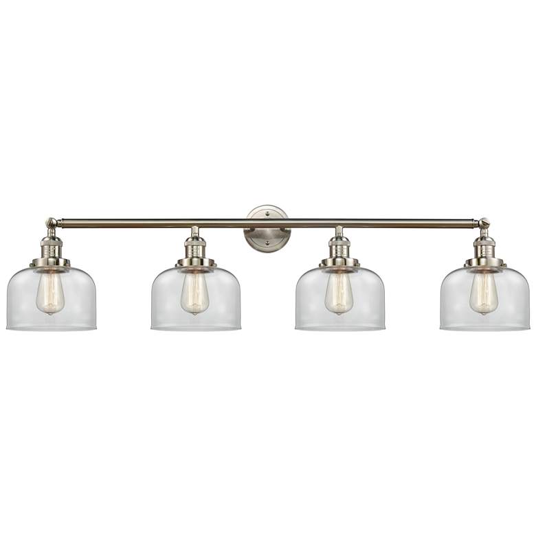 Image 1 Bell 4 Light 44 inch LED Bath Light - Brushed Satin Nickel - Clear Shade