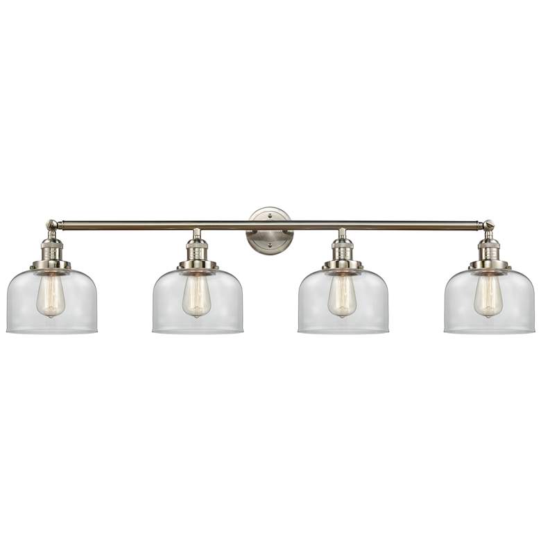 Image 1 Bell 4 Light 44" LED Bath Light - Brushed Satin Nickel - Clear Shade