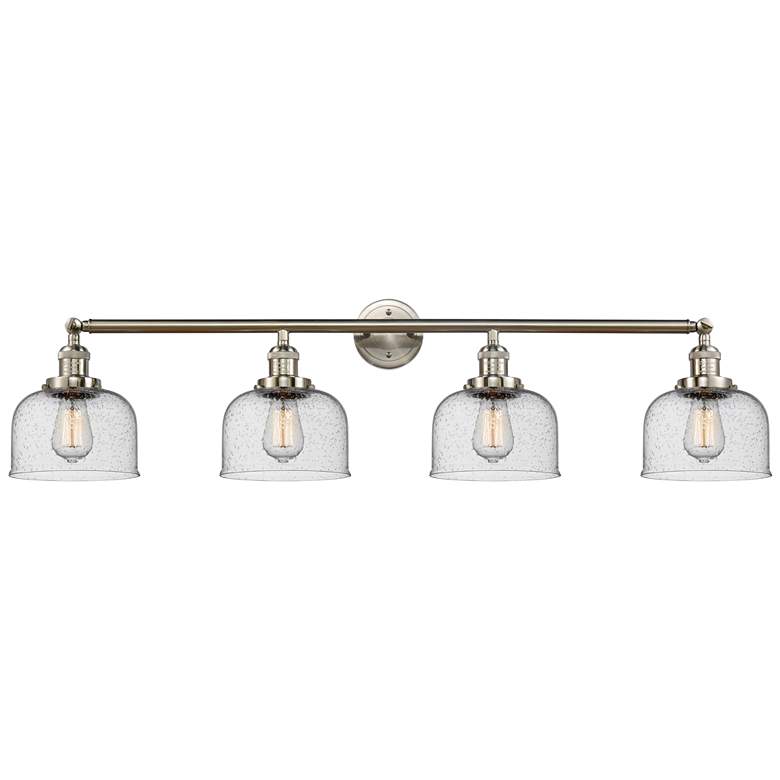 Image 1 Bell 4 Light 44" LED Bath Light - Brushed Satin Nickel - Seedy Shade