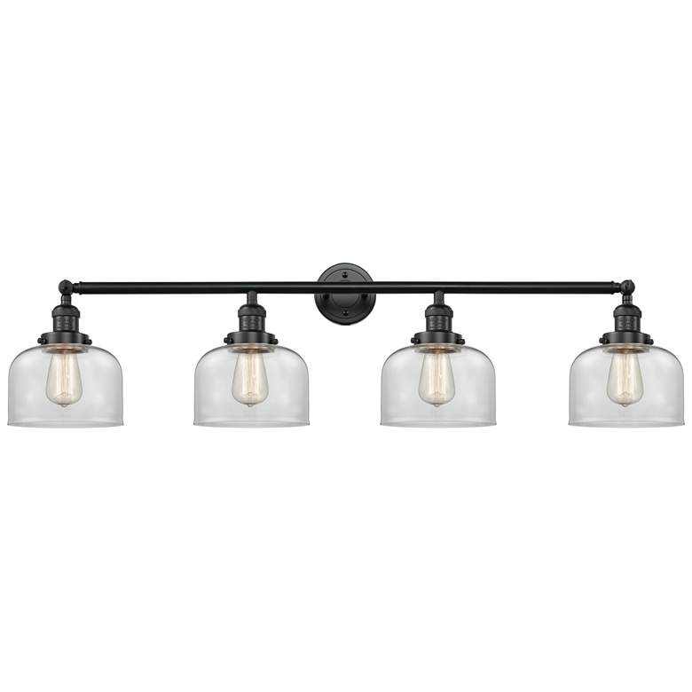 Image 1 Bell 4 Light 44" LED Bath Light - Matte Black - Clear Shade