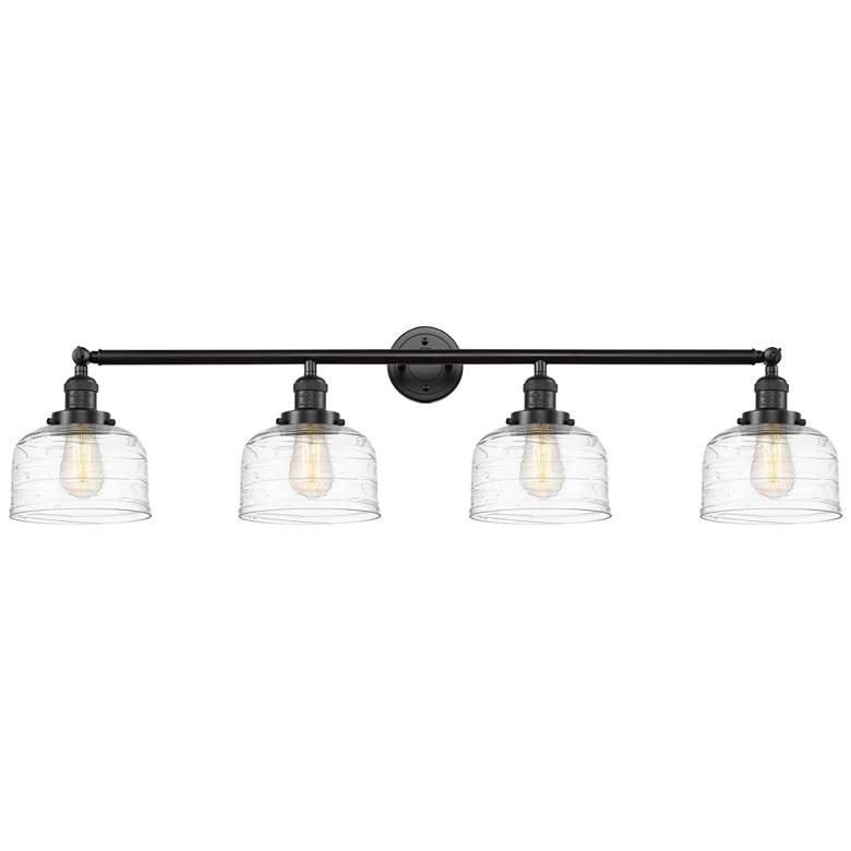 Image 1 Bell 4 Light 44" LED Bath Light - Oil Rubbed Bronze - Clear Deco Swirl