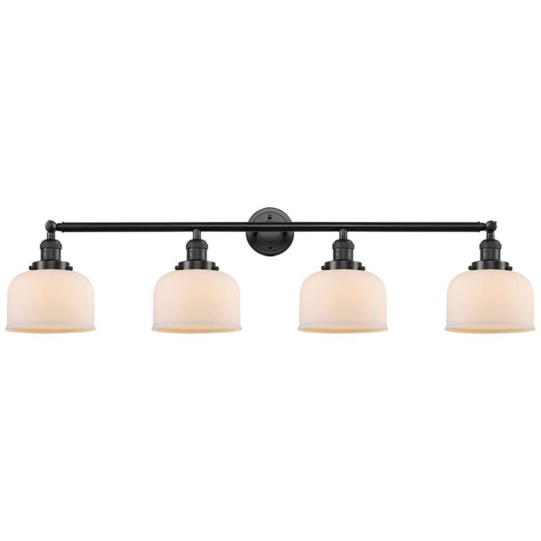 Image 1 Bell 4 Light 44" LED Bath Light - Oil Rubbed Bronze - Matte White Shad