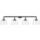 Bell 4 Light 44" LED Bath Light - Polished Nickel - Clear Deco Swirl S