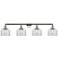 Bell 4 Light 44" LED Bath Light - Polished Nickel - Clear Shade