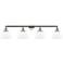 Bell 4 Light 44" LED Bath Light - Polished Nickel - Matte White Shade