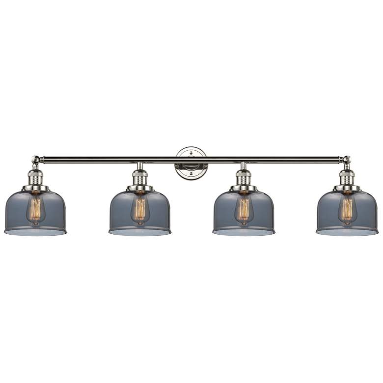 Image 1 Bell 4 Light 44" LED Bath Light - Polished Nickel - Plated Smoke Shade