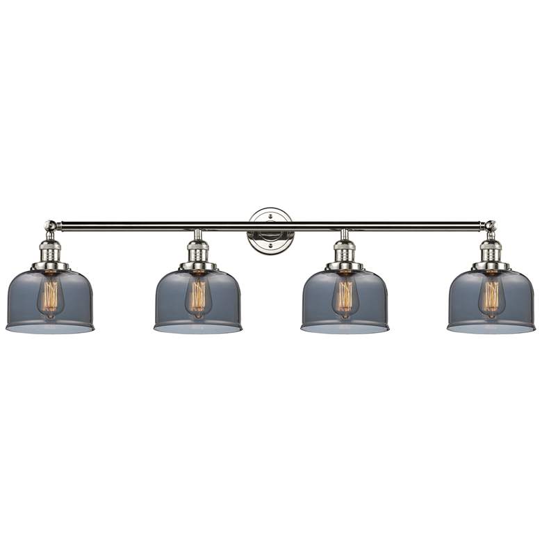 Image 1 Bell 4 Light 44 inch LED Bath Light - Polished Nickel - Plated Smoke Shade