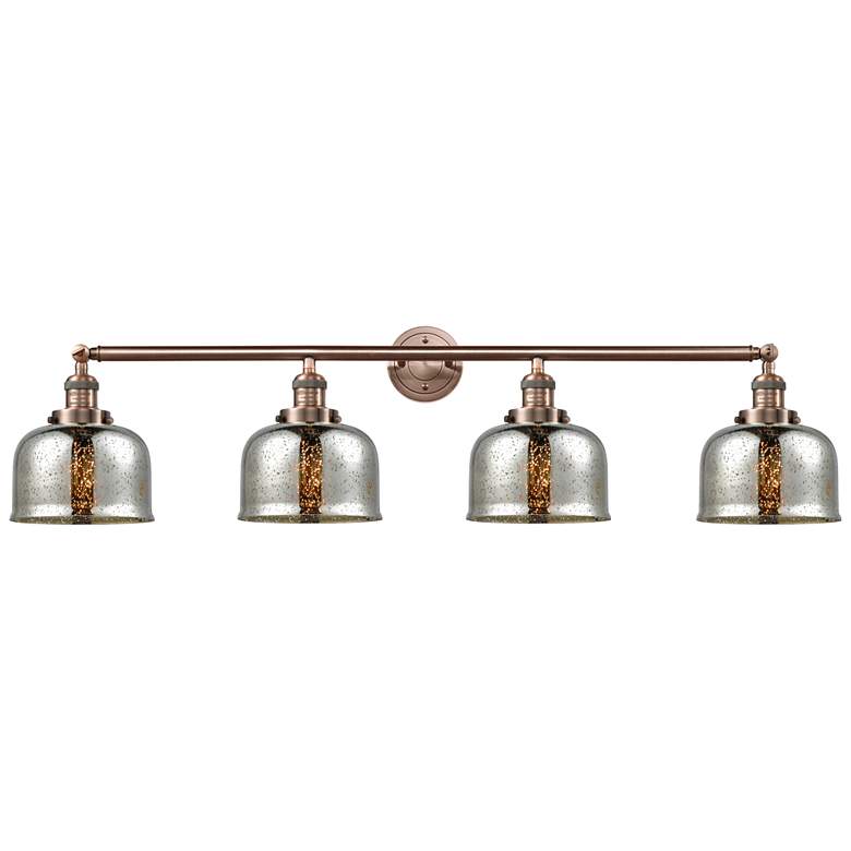 Image 1 Bell 4 Light 45 inch Bath Light - Antique Copper - Silver Plated Mercury S