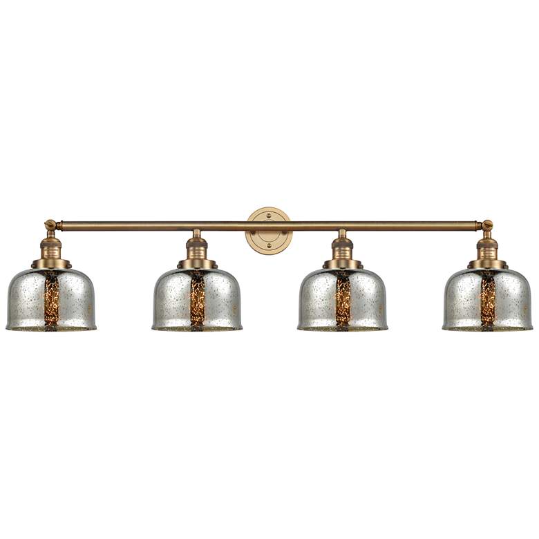 Image 1 Bell 4 Light 45" Bath Light - Brushed Brass - Silver Plated Mercury Sh