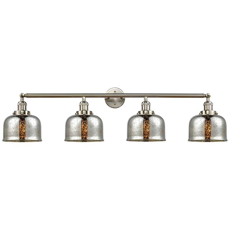Image 1 Bell 4 Light 45" Bath Light - Brushed Satin Nickel - Silver Mercury Sh