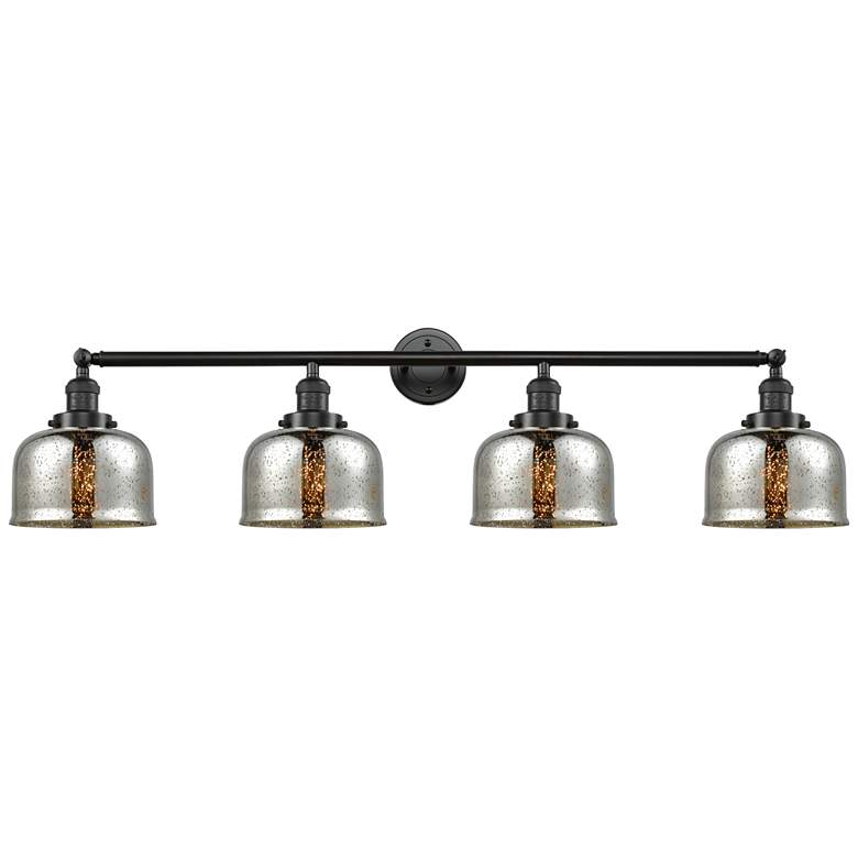 Image 1 Bell 4 Light 45" Bath Light - Oil Rubbed Bronze - Silver Mercury Shade