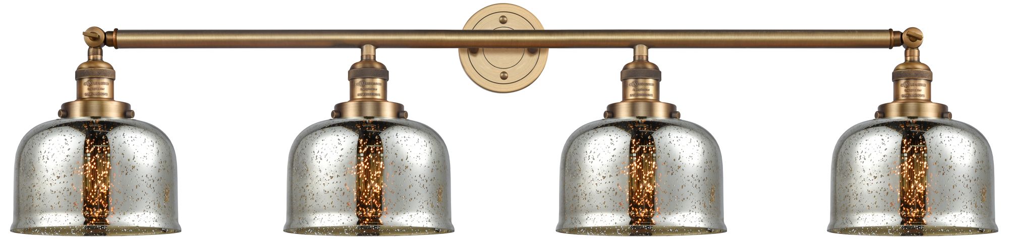 Bell 4 Light 45" LED Bath Light - Brushed Brass - Silver Mercury Shade