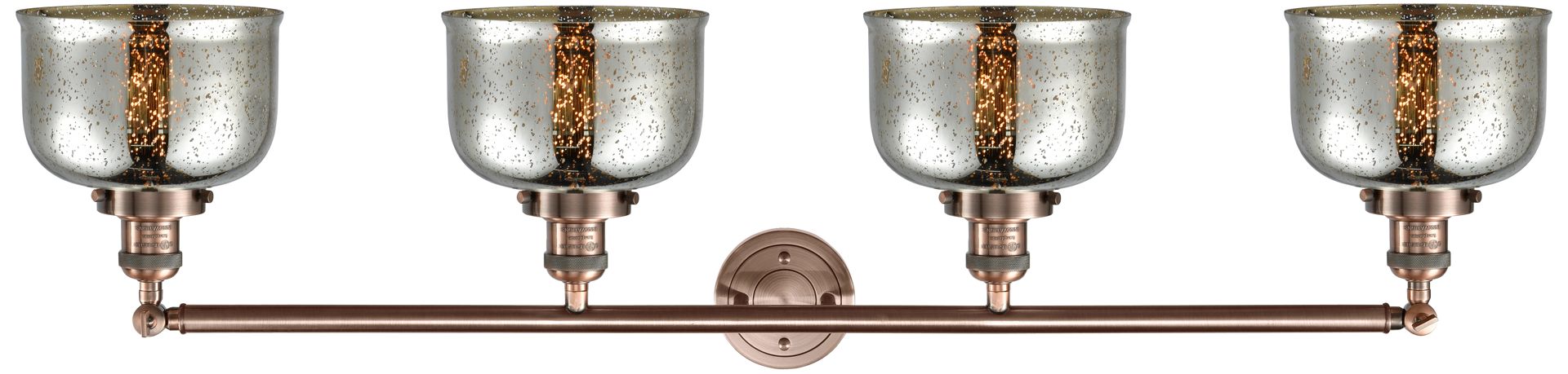 Image 2 Bell 4 Light 45" LED Bath Light - Copper - Silver Mercury Shade more views