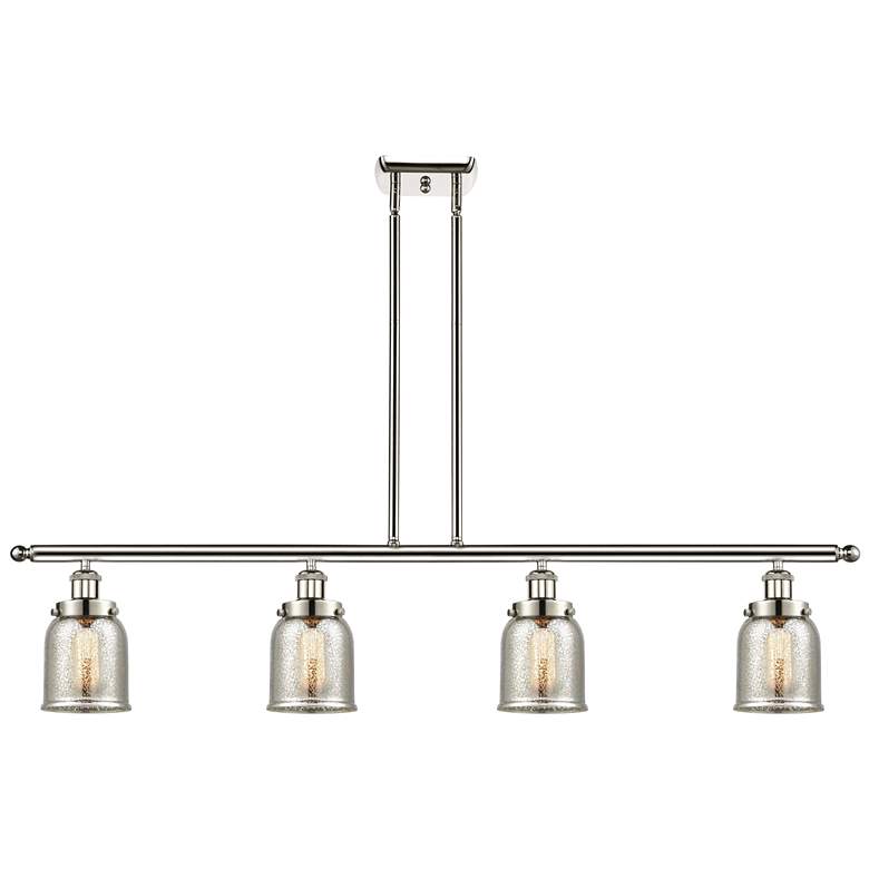 Image 1 Bell 4-Light 48" Polished Nickel Island-Light W/ Mercury Shade