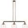 Bell 40 1/2"W Copper LED Island Pendant w/ Clear Swirl Glass
