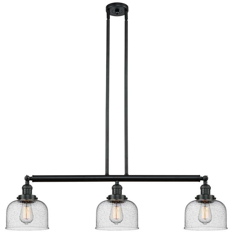 Image 1 Bell 40 1/2"W Matte Black LED Island Pendant w/ Seedy Shades