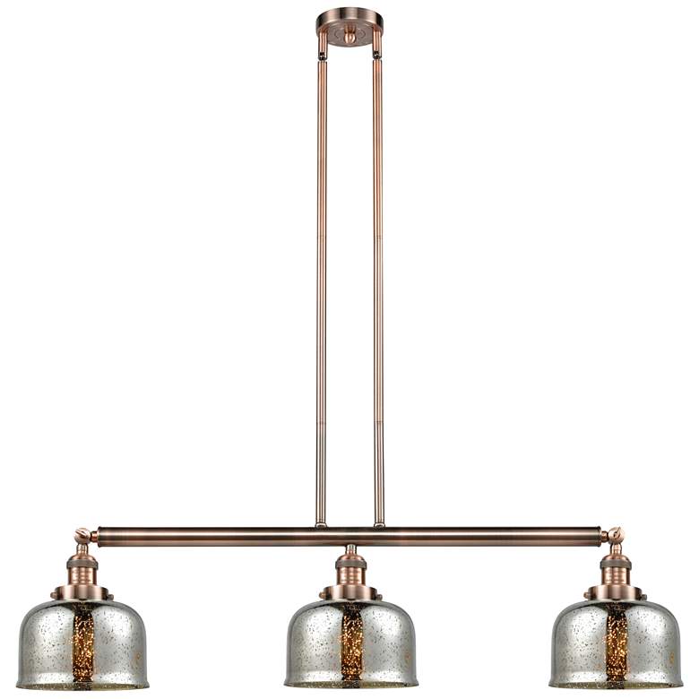 Image 1 Bell 41" 3-Light Antique Copper Stemmed Island Light w/ Mercury Shade
