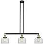 Bell 41" 3-Light Black Antique Brass Stem Hung Island Light w/ Clear S