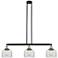 Bell 41" 3-Light Black Antique Brass Stem Hung Island Light w/ Clear S