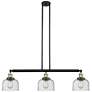 Bell 41" 3-Light Black Antique Brass Stem Hung Island Light w/ Seedy S