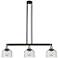 Bell 41" 3-Light Black Antique Brass Stem Hung Island Light w/ Seedy S