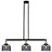 Bell 41" 3-Light Black Antique Brass Stemmed Island Light w/ Smoke Sha
