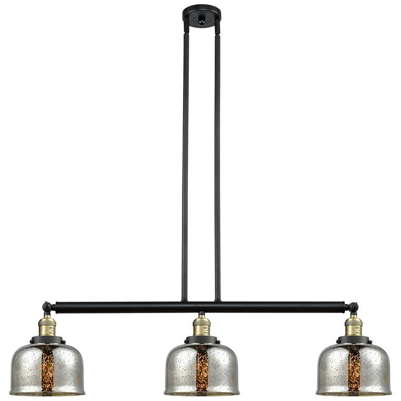 Image 1 Bell 41 inch 3-Light Black Brass Stemmed Island Light w/ Mercury Shade