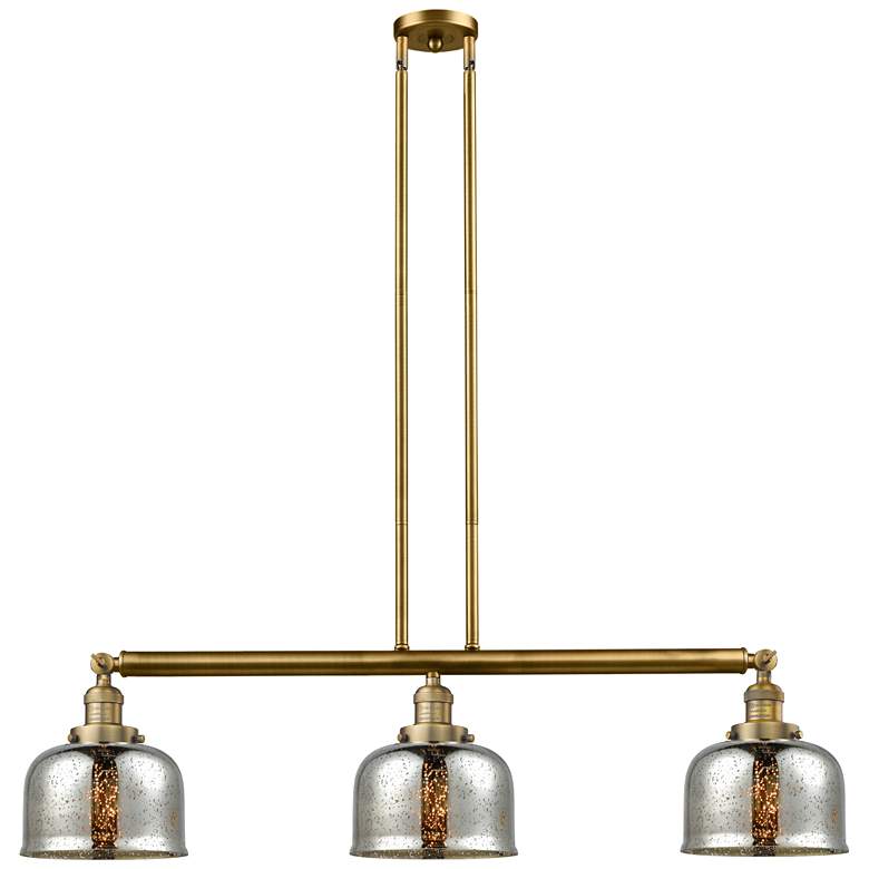 Image 1 Bell 41" 3-Light Brushed Brass Stemmed Island Light w/ Mercury Shade