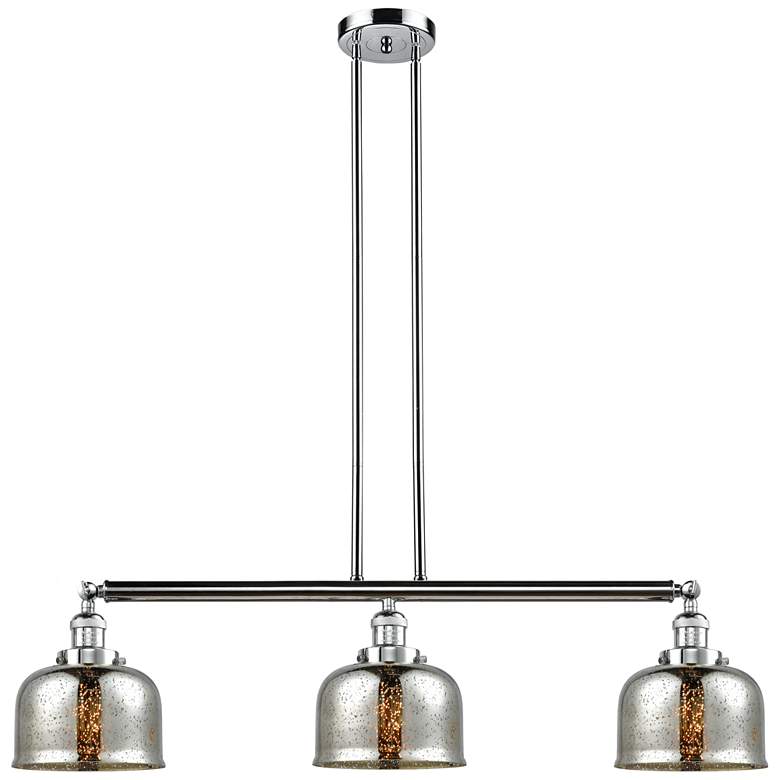 Image 1 Bell 41" 3-Light Chrome Stemmed Island Light w/ Silver Plated Mercury