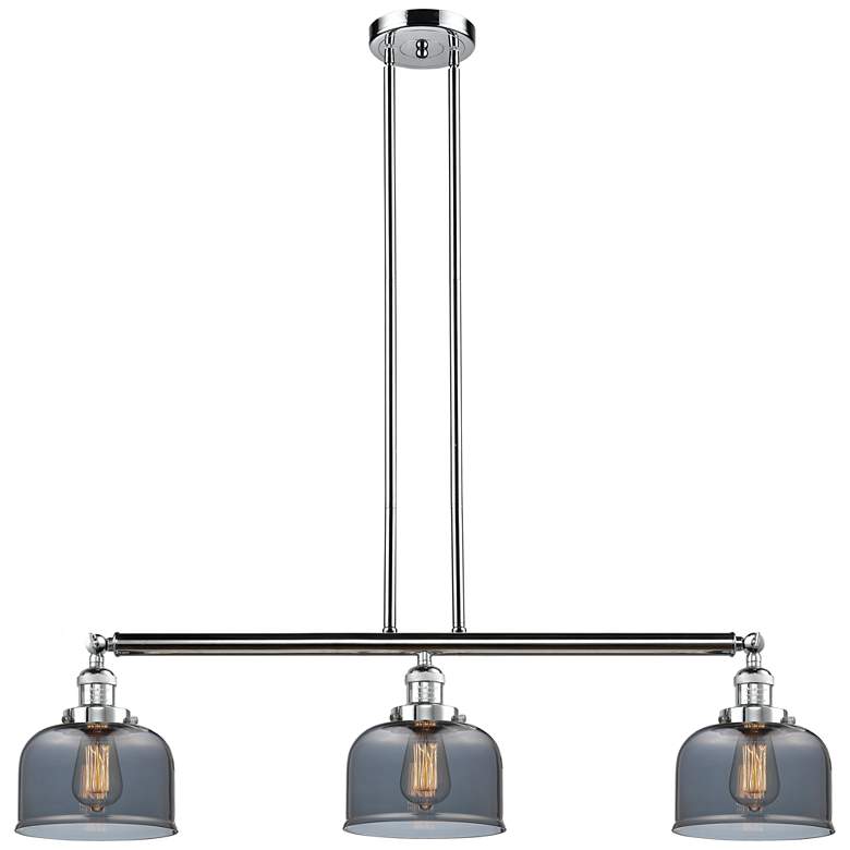 Image 1 Bell 41" 3-Light Chrome Stemmed Island Light w/ Smoke Shade