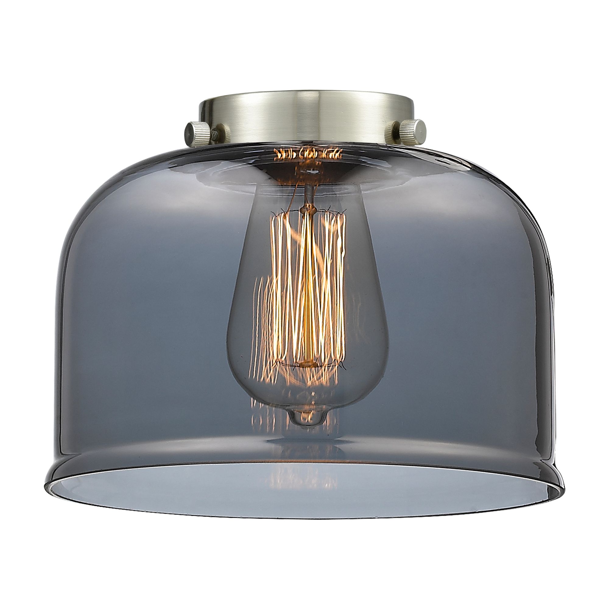 Image 3 Bell 41" 3-Light Matte Black Stem Hung Island Light w/ Plated Smoke Sh more views